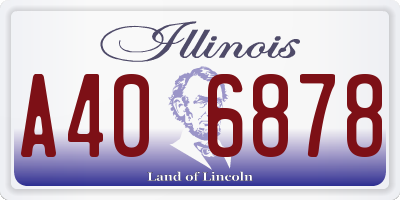 IL license plate A406878