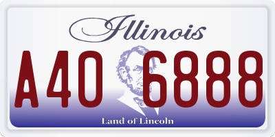 IL license plate A406888