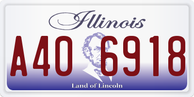 IL license plate A406918