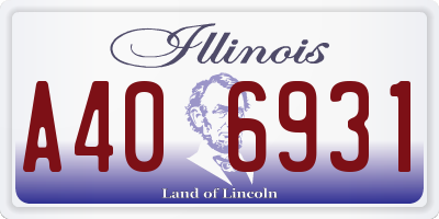 IL license plate A406931