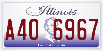 IL license plate A406967