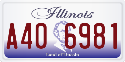 IL license plate A406981