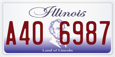 IL license plate A406987