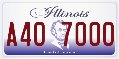 IL license plate A407000