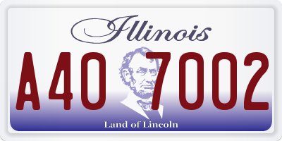 IL license plate A407002