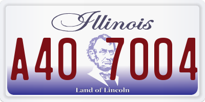 IL license plate A407004