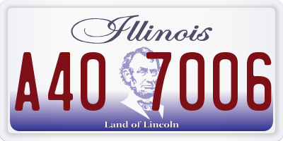 IL license plate A407006