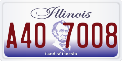 IL license plate A407008
