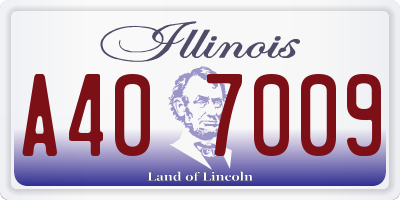 IL license plate A407009