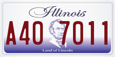 IL license plate A407011