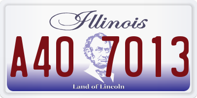 IL license plate A407013