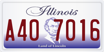 IL license plate A407016