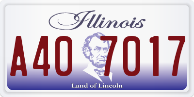 IL license plate A407017