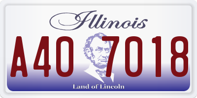 IL license plate A407018