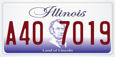 IL license plate A407019