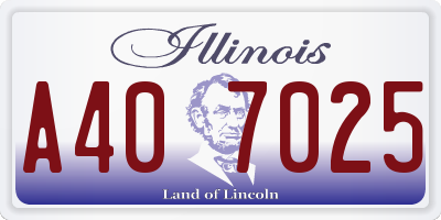IL license plate A407025