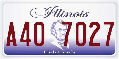 IL license plate A407027
