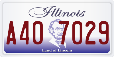 IL license plate A407029