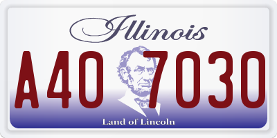 IL license plate A407030