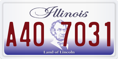 IL license plate A407031