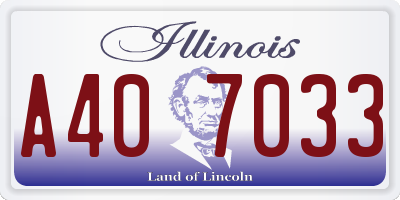 IL license plate A407033