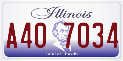 IL license plate A407034