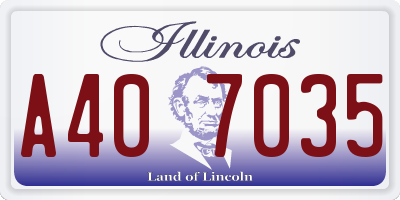 IL license plate A407035