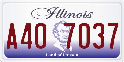 IL license plate A407037