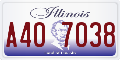 IL license plate A407038