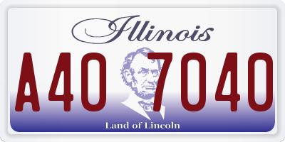 IL license plate A407040
