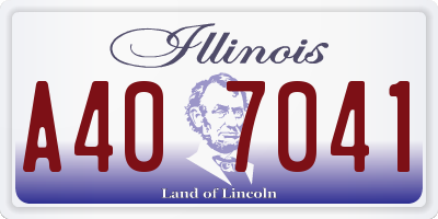 IL license plate A407041