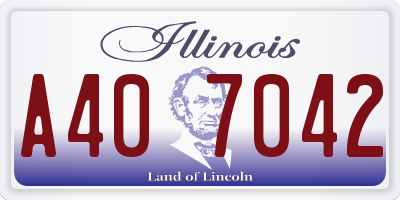 IL license plate A407042
