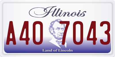 IL license plate A407043