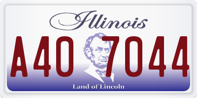 IL license plate A407044