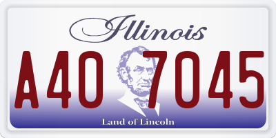 IL license plate A407045