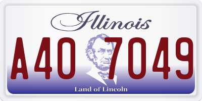 IL license plate A407049