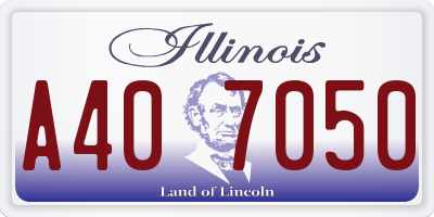 IL license plate A407050