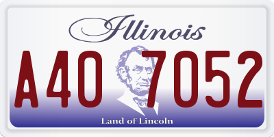 IL license plate A407052