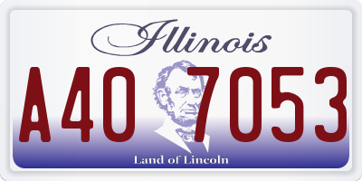 IL license plate A407053