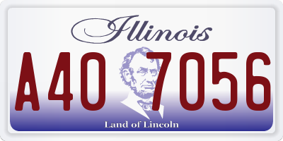 IL license plate A407056