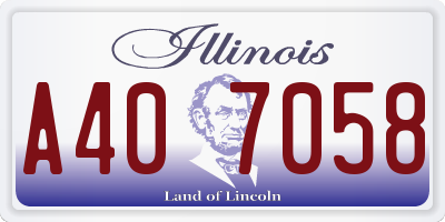 IL license plate A407058
