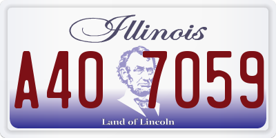 IL license plate A407059