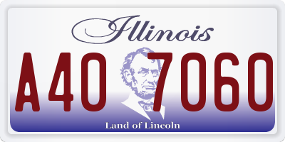 IL license plate A407060
