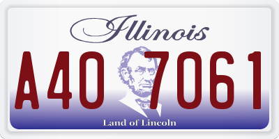 IL license plate A407061