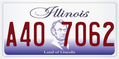 IL license plate A407062