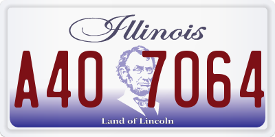 IL license plate A407064
