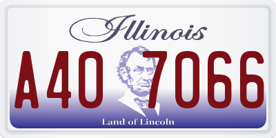 IL license plate A407066