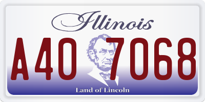 IL license plate A407068