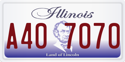 IL license plate A407070