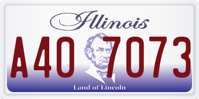 IL license plate A407073